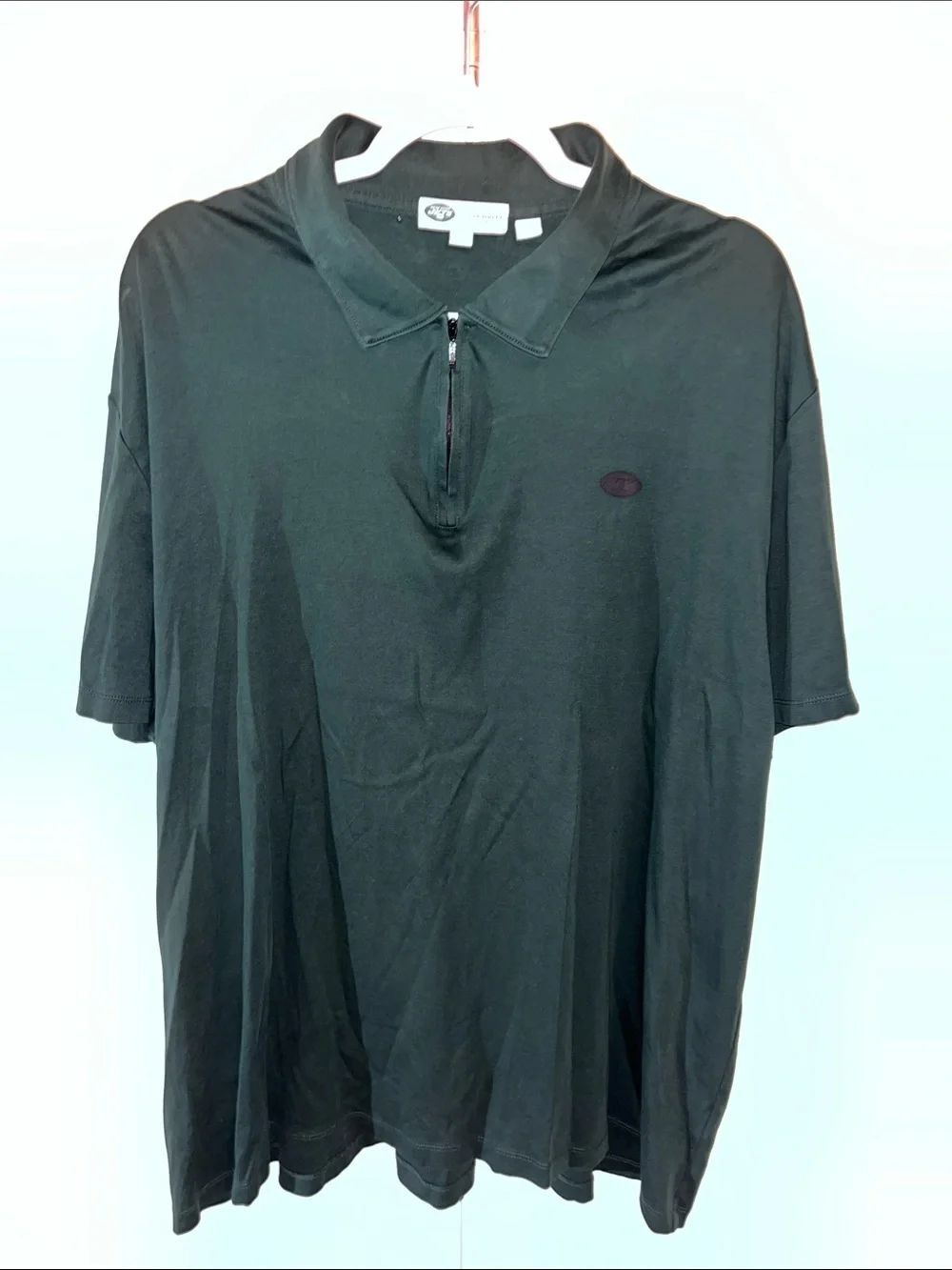 Charles Tyrwhitt New York Jets NFL Zip Yoke Green Golf ⛳ Polo Shirt 3XL Mens